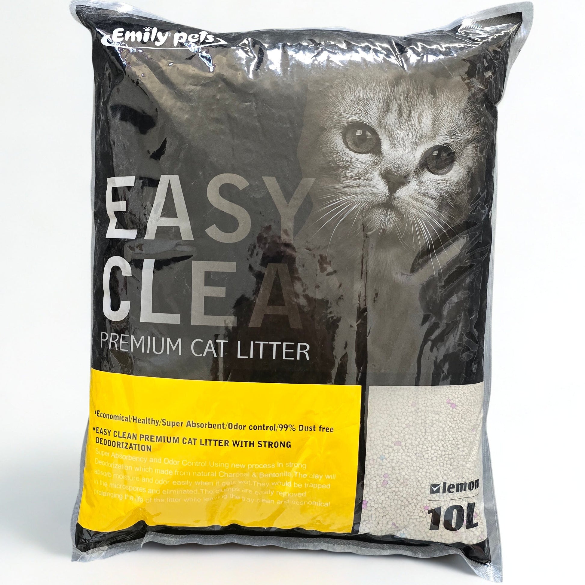 Cat litter on a white background